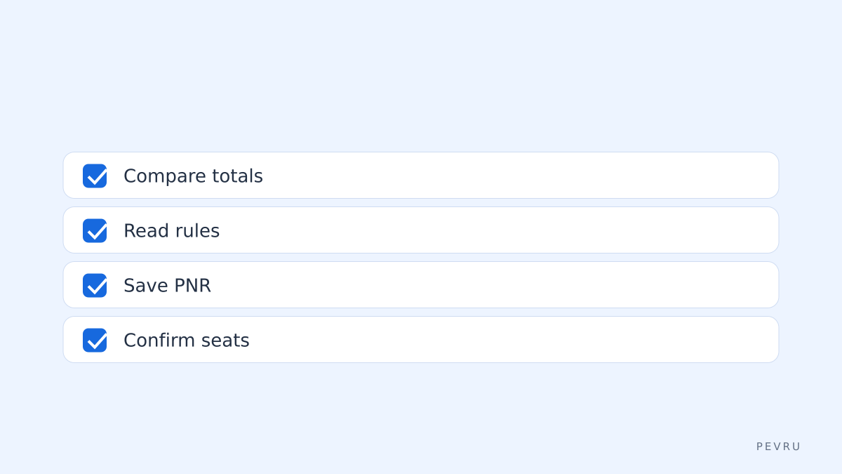 Booking checklist