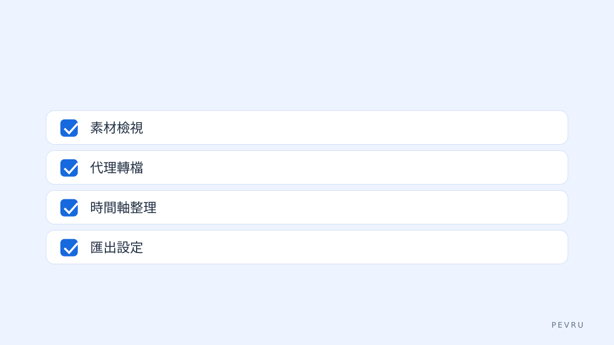每日剪輯檢查表