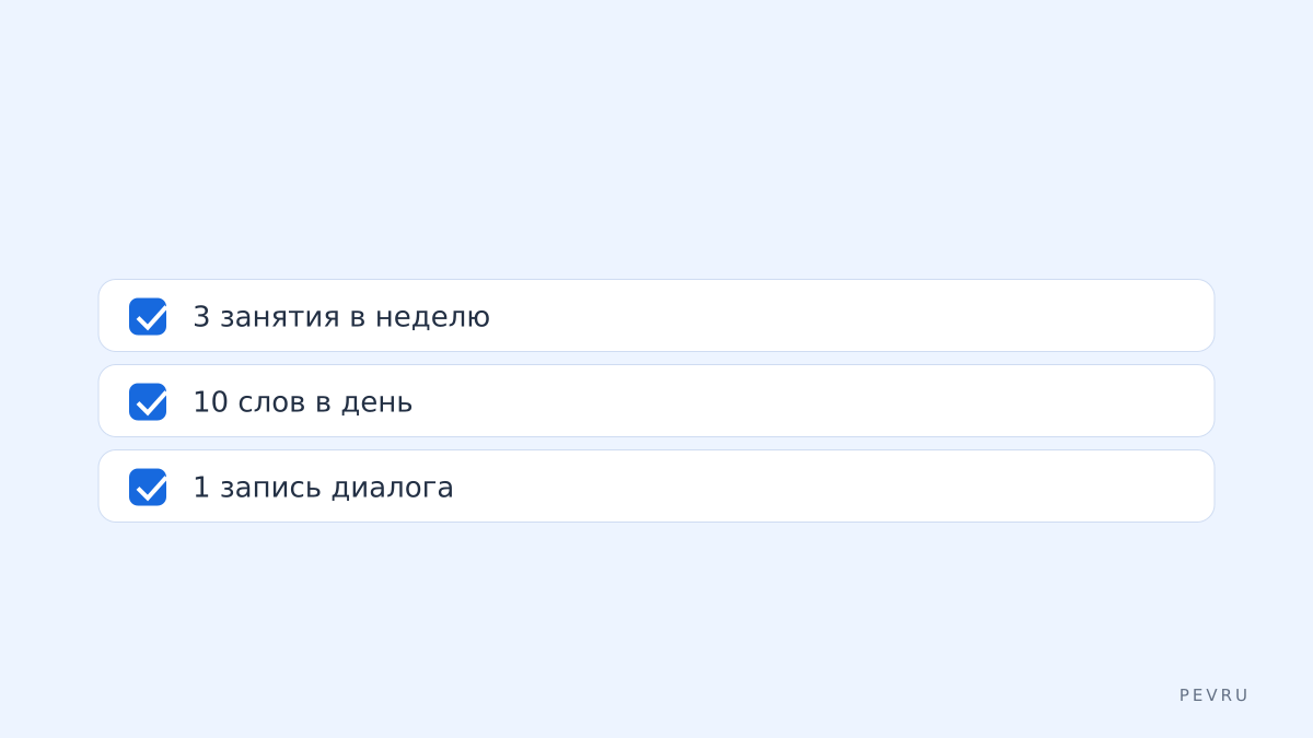 Чек-лист занятий