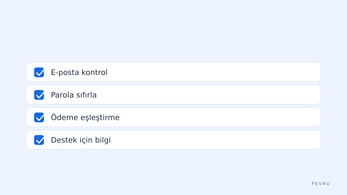 Giriş kontrol listesi