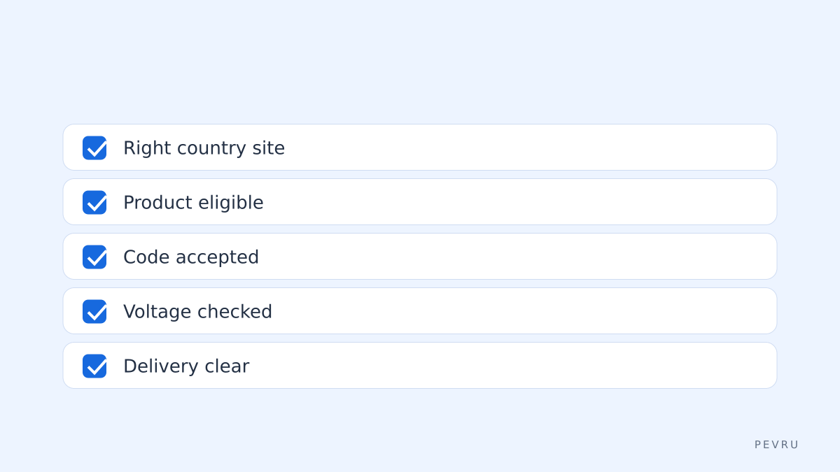Vevor checklist