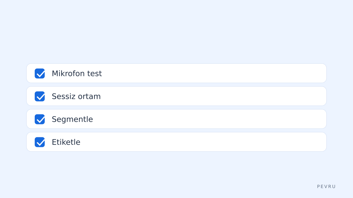 Kayıt kontrol checklist