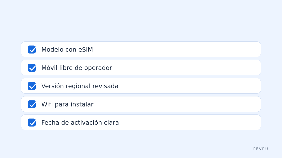 Comprobaciones antes de comprar la eSIM