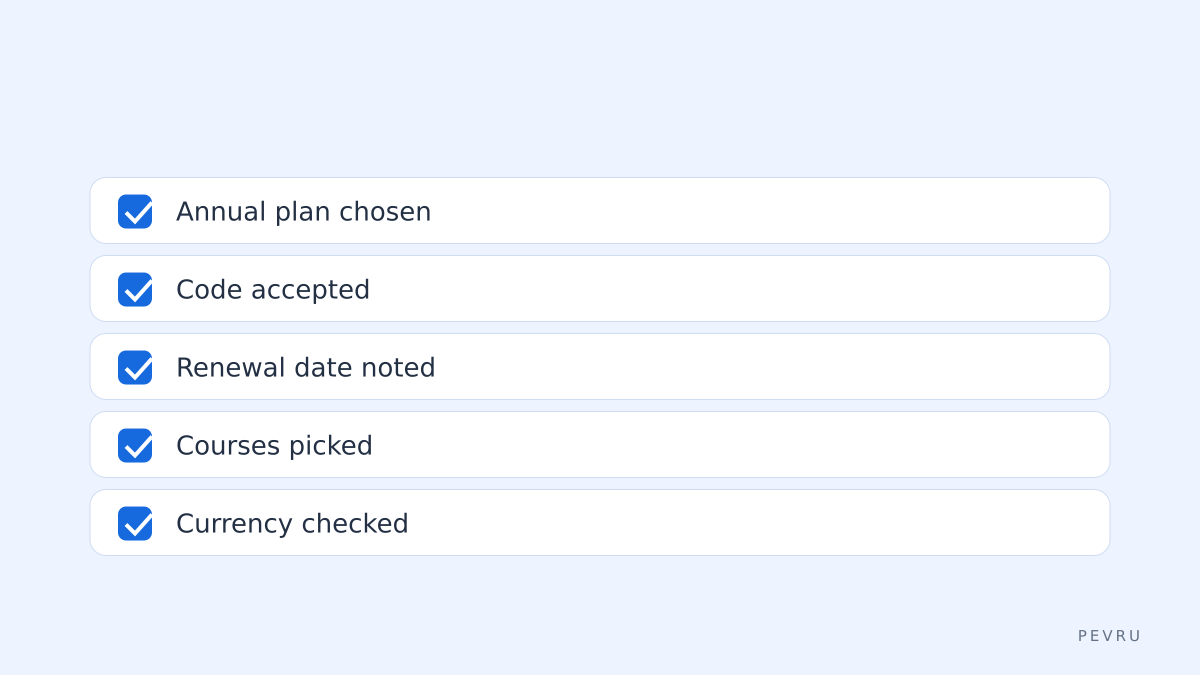 Skillshare checklist