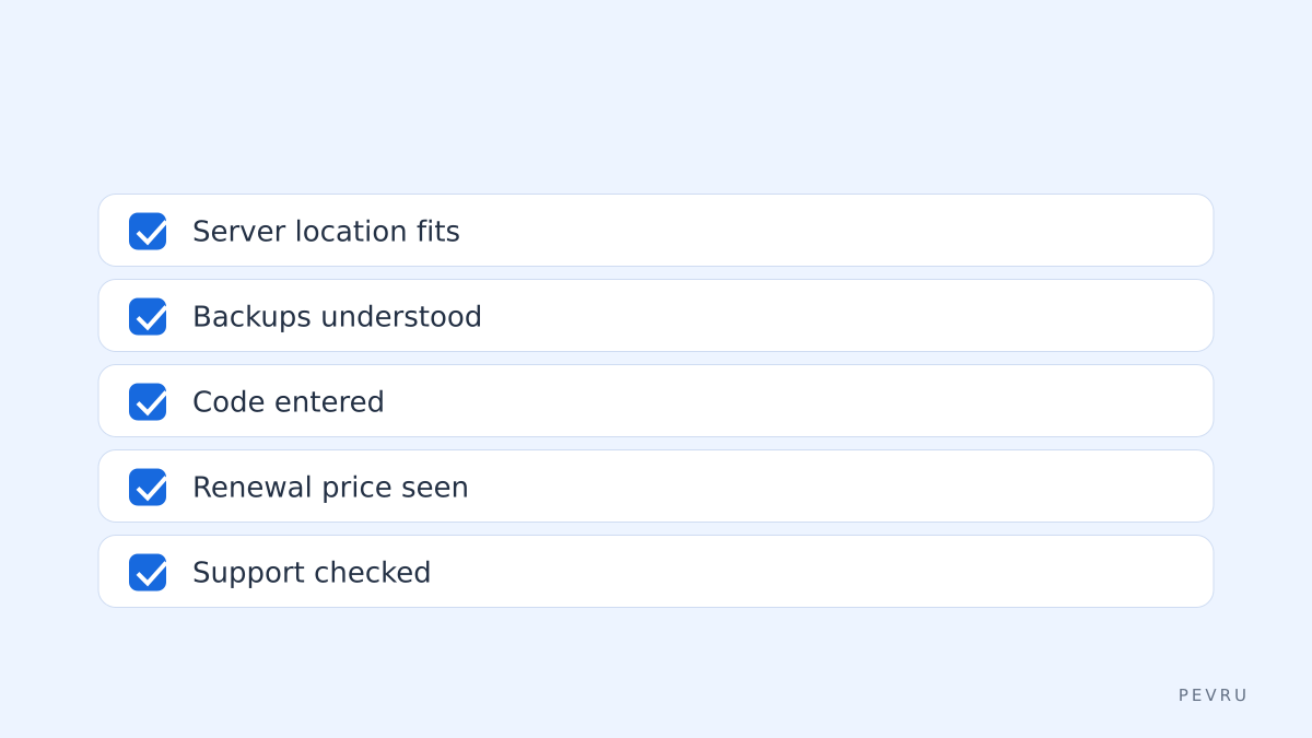 HyperHost checklist