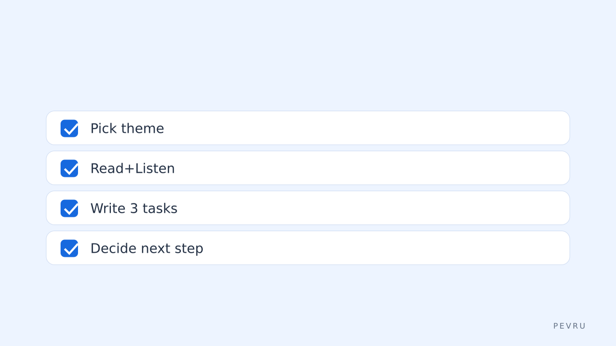 Quick checklist