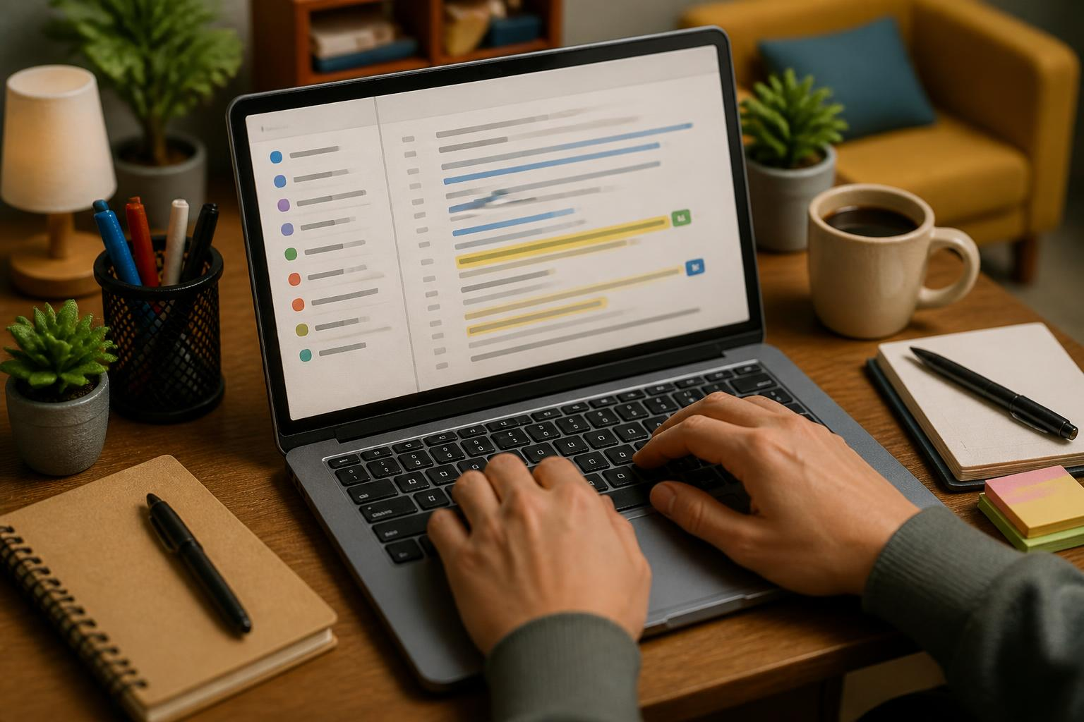 Editar transcripción en pantalla con marcas de tiempo y nota de tarea