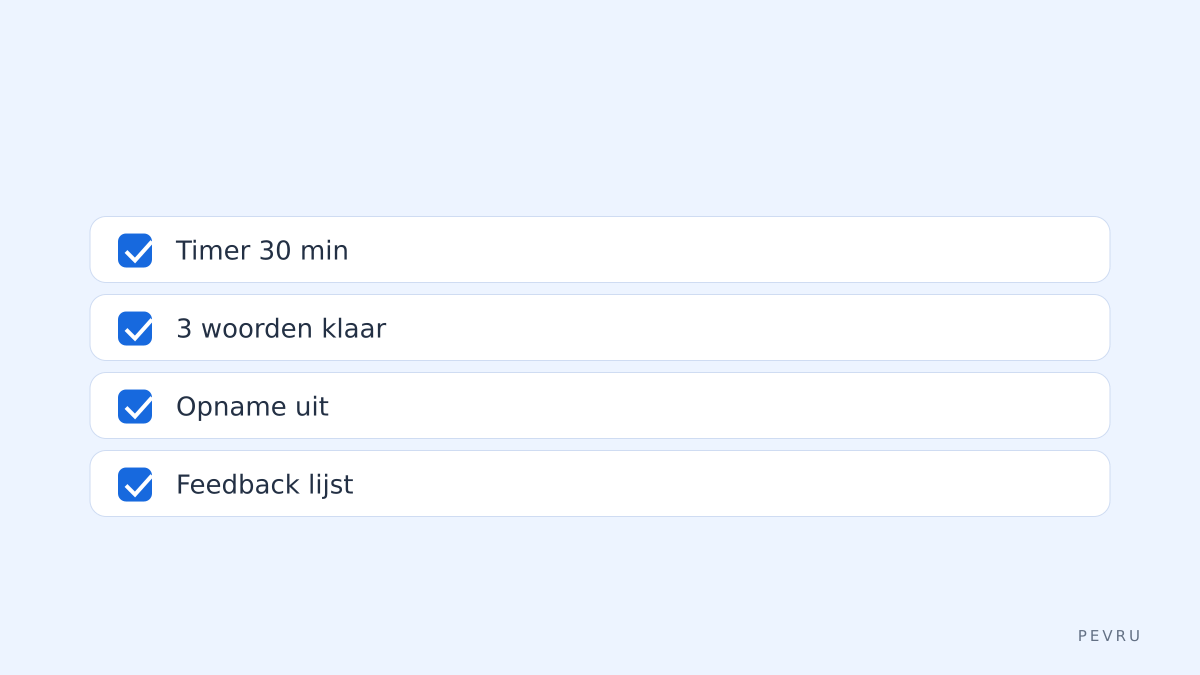 Oefen checklist