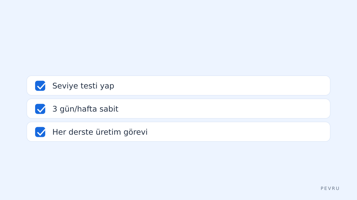 Son Kontrol Listesi