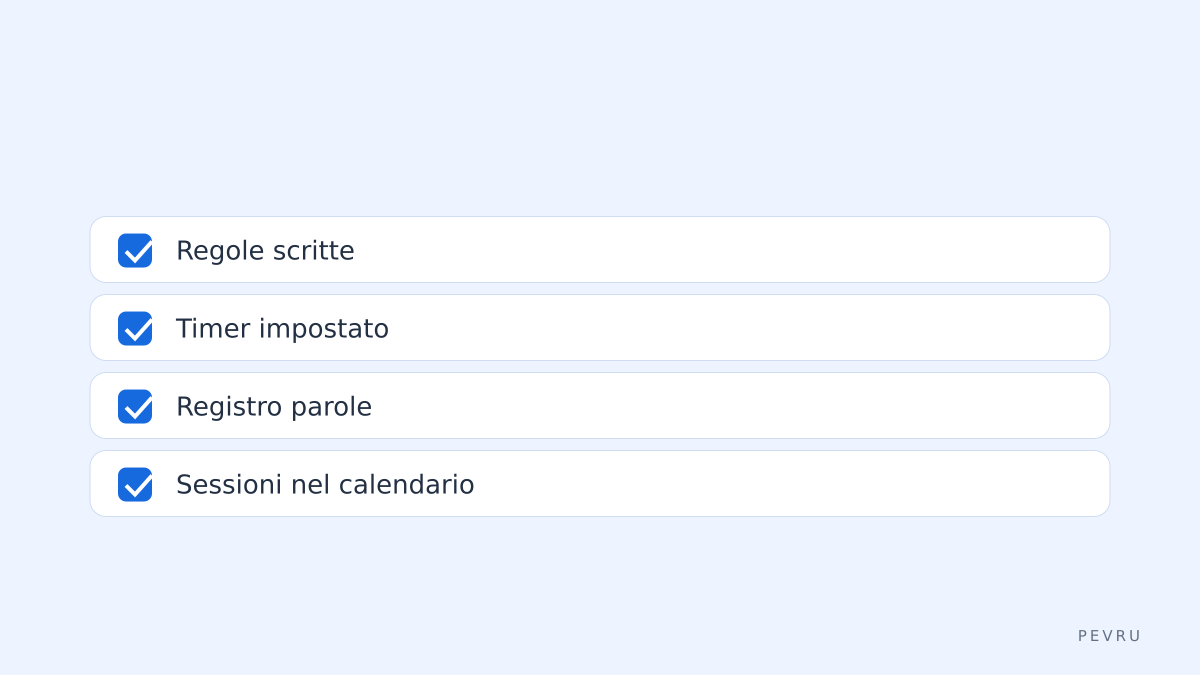 Checklist di avvio