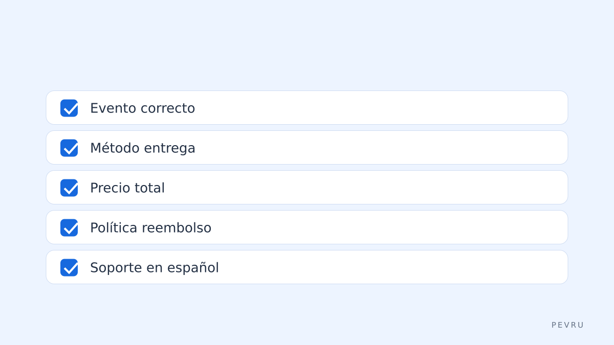 Checklist para comprar entradas