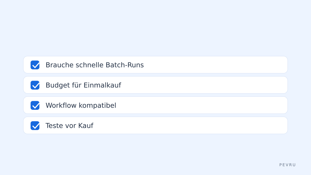 Checklist für Kaufentscheid