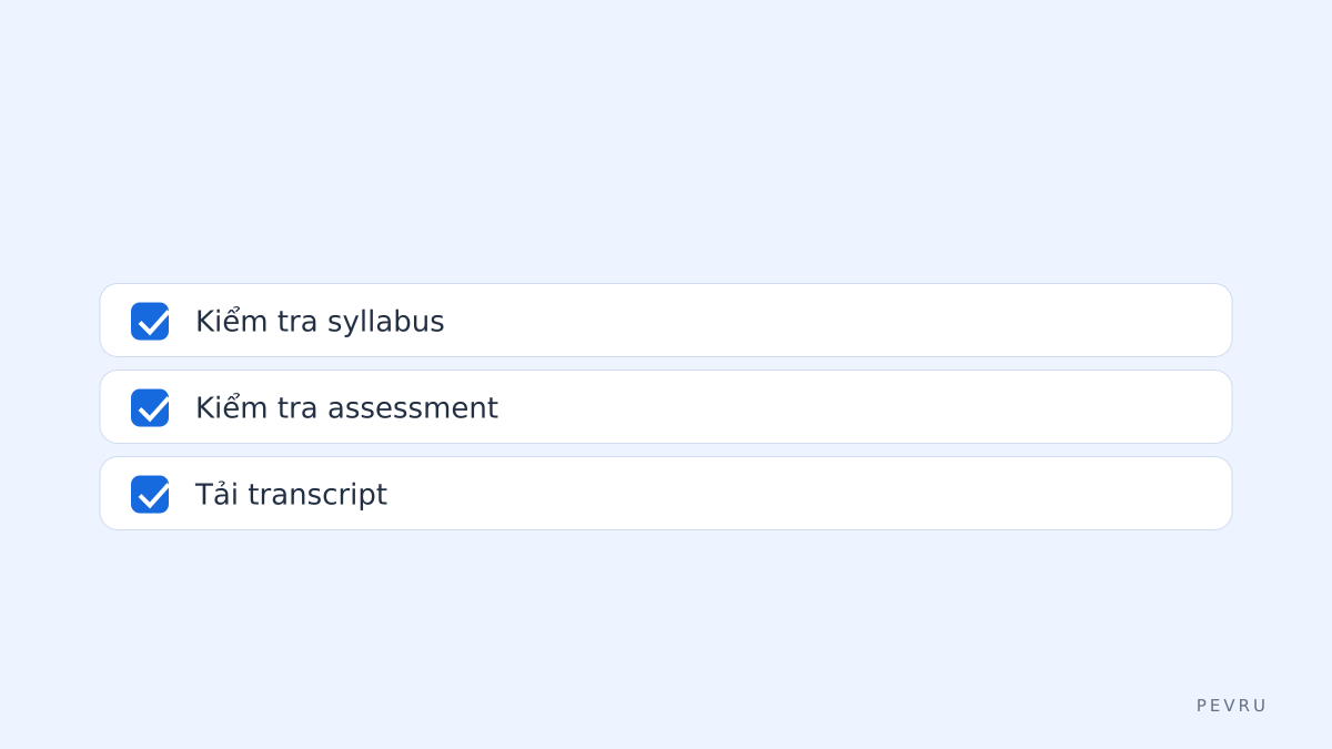 Checklist học nhanh